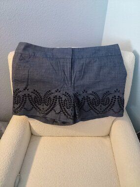 Ann Taylor Loft 100% Cotton Denim Look Short 14